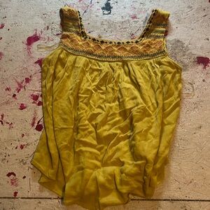 yellow tank top